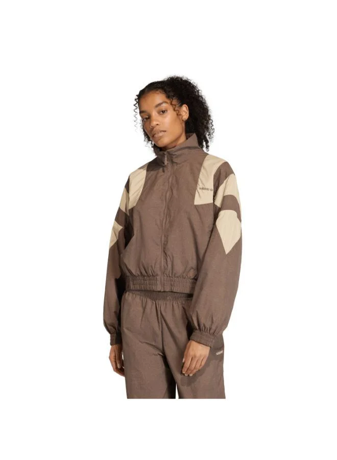 BLOCKED WASHED ZIPPED TRACK TOP
